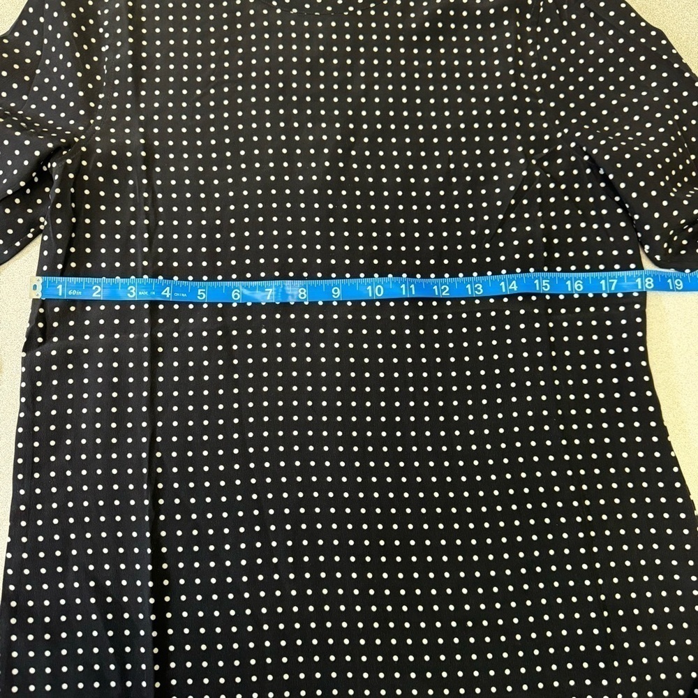 NEW Equipment Femme Mari Minimalist Mini Polka Dot Silk Dress Bell Sleeve Mini S - Picture 11 of 14